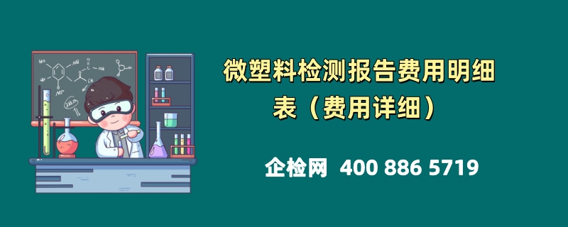 微塑料检测报告费用明细表（费用详细）